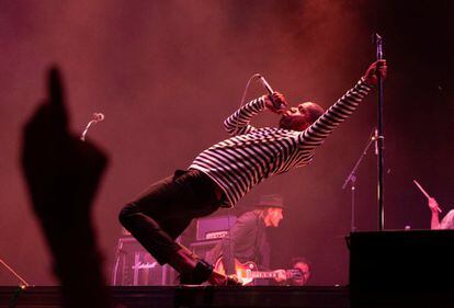  El cantante de la banda estadounidense de blues rock Vintage trouble, Ty Taylor, durante su actuación en Sonorama, el 12 de agosto de 2018.