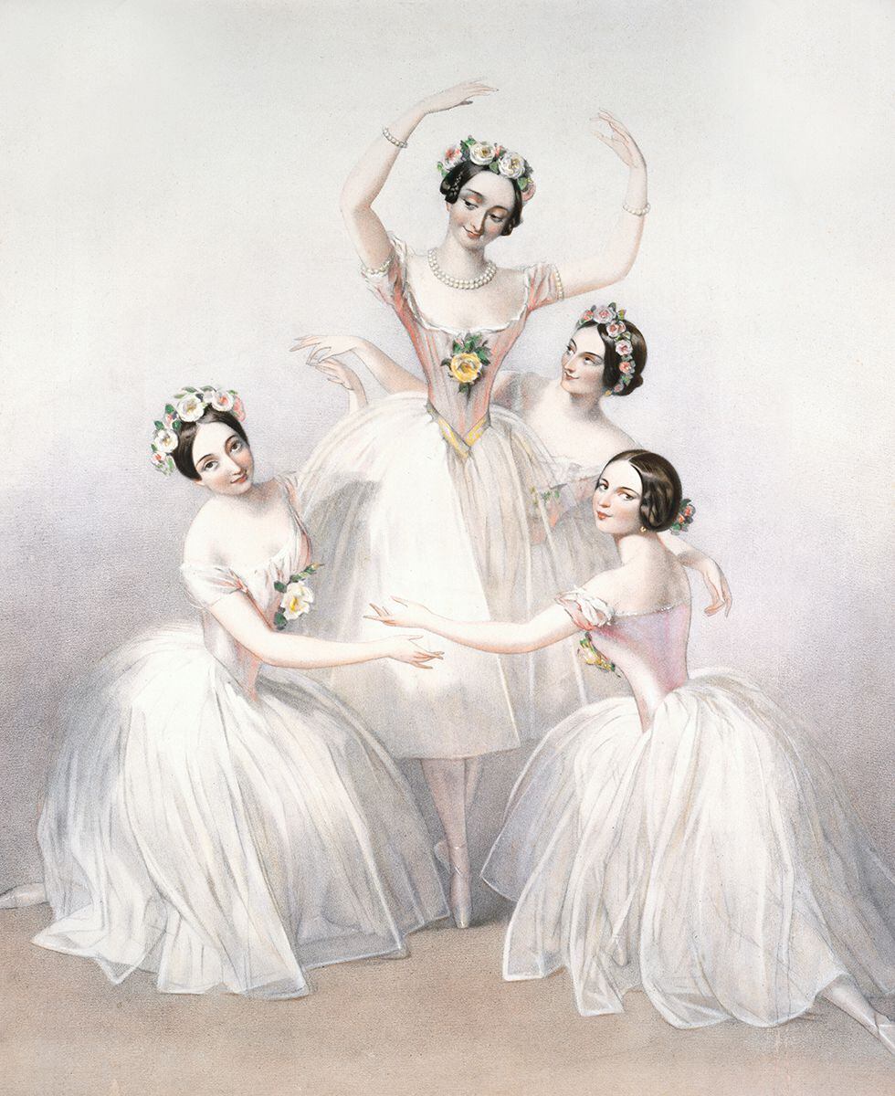Cartel promocional de ‘La sílfide’ en el que aparece representada Marie Taglioni (1846).
