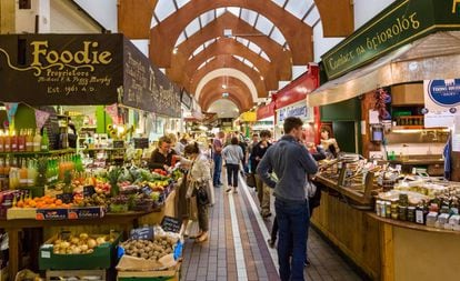 Puestos del English Market de Cork, mercado original 1788 y recién renovado en clave 'gourmet'.