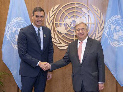 Pedro Sánchez y Antonio Guterres, secretario general de la ONU, en la cumbre sobre el cambio climático