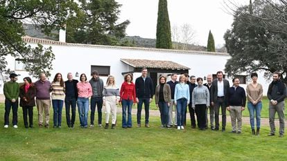 El Gobierno en pleno, en Quintos de Mora (Los Yébenes, Toledo), el pasado fin de semana.