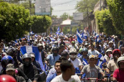 Manifestación este domingo en Masaya (Nicaragua).