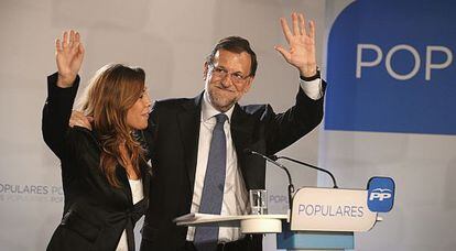 Mariano Rajoy y Alicia Sánchez-Camacho en un momento del acto.