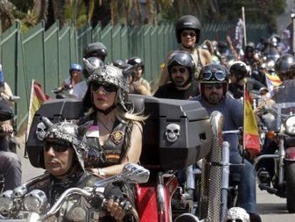 Una imagen del desfile protagonizado por los motoristas Harley Davidson.