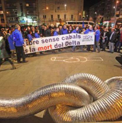 Manifestació divendres passat a Tortosa contra el Pla Hidrològic.