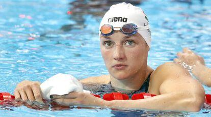 Hosszu tras nadar los 400 estilos en los Mundiales de Kazan en agosto.