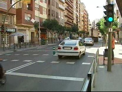 Semáforo inteligente en un paso de peatones de Castellón