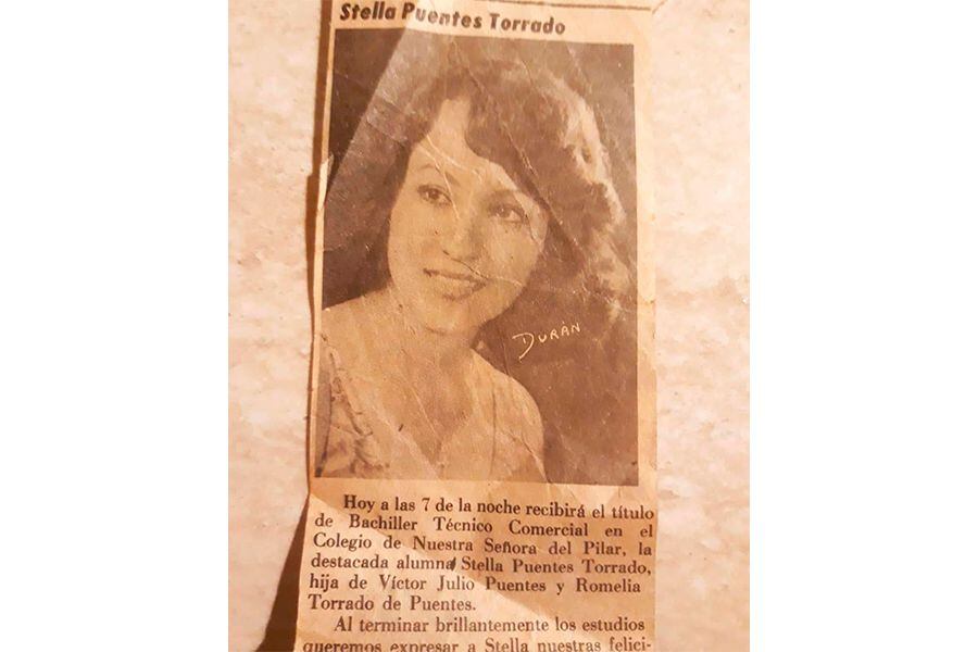 Recorte de un diario sobre Margoth Stella Puentes.