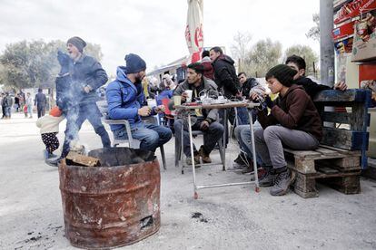 Campo temporal de refugiados de Kara Tepe en Mytilini, Lesbos, Grecia. 