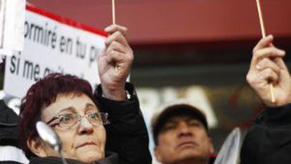 La Plataforma de Afectados por la Hipoteca en una de sus protestas.