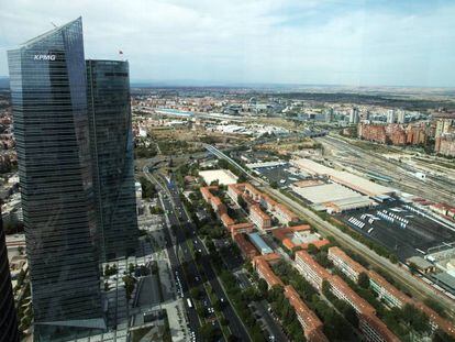 Vista general de la zona de Chamartín desde las Cuatro Torres.