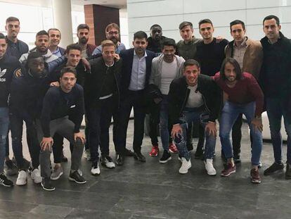 Los jugadores del Reus se reunieron con el presidente de la Asociación de Futbolistas Españoles (AFE), David Aganzo. 