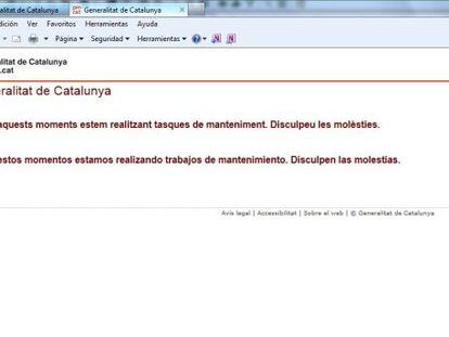 El web de la Generalitat ha caigut aquest dissabte.