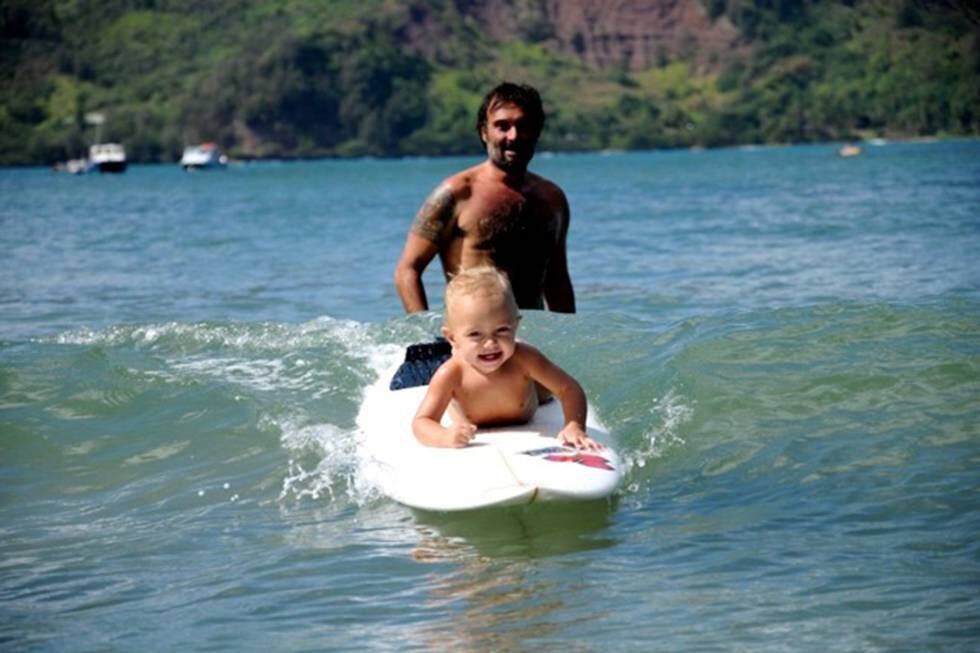 Koa con su padre en Kauai