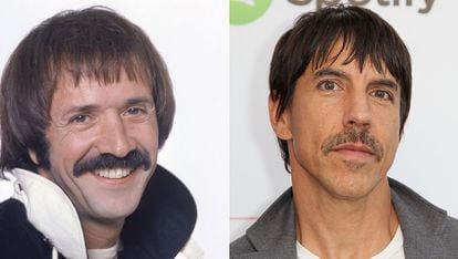 Anthony Kiedis - Sonny Bono


El inolvidable colaborador de Cher e intérprete del clásico I got you babe, fallecido en una accidente de esquí en 1998, era el padrino de otra estrella de la música, el líder de los Red Hot Chili Peppers. ¿Será el bigote de Kiedis un homenaje?