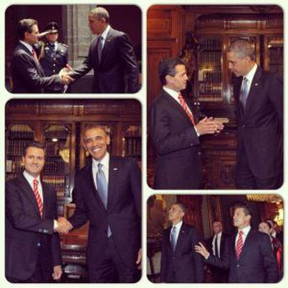 Obama y Pe&ntilde;a Nieto, en el Palacio Nacional.