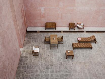 El relanzamiento de Indoor/Outdoor por Carl Hansen & Søn reproduce con exactitud la esencia cubista del original de 1959.
