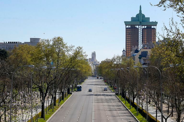El paseo de la Castellana en Madrid este domingo.