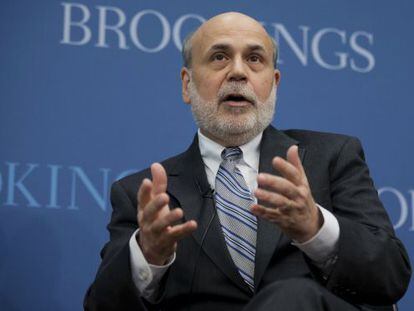 El expresidente Ben Bernanke en la Brookings Institution