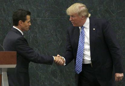 El presidente de M&eacute;xico, Enrique Pe&ntilde;a Nieto y el candidato republicano Donald Trump
