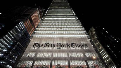 Vista del edificio sede del New York Times en Nueva York