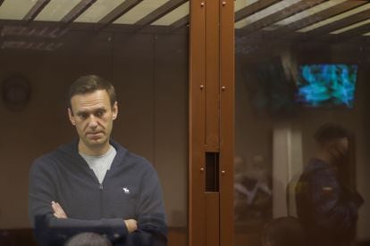 Alexéi Navalni, en un tribunal de Moscú, el pasado febrero. 