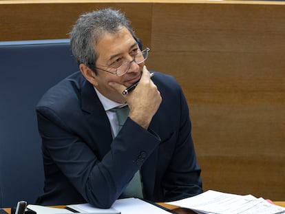 El vicepresidente primero del Consell y consejero de Cultura, Vicente Barrera, en las Cortes Valencianas en septiembre.