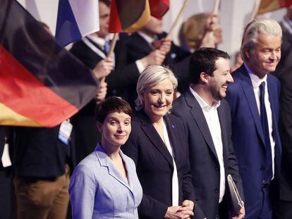 Petry, Le Pen, Salvini y Wilders este s&aacute;bado en Coblenza.