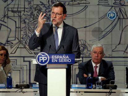 El presidente en funciones, Mariano Rajoy, durante un acto en Cuenca.