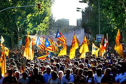 Manifestantes de Esquerra, el pasado Onze de Setembre.