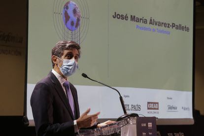 José María Álvarez Pallete, presidente ejecutivo de Telefónica, en el Foro Tendencias 2021.