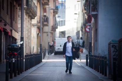 Jordi Sànchez llega el pasado viernes a la fundación Canpedró, donde hace labores de voluntariado.