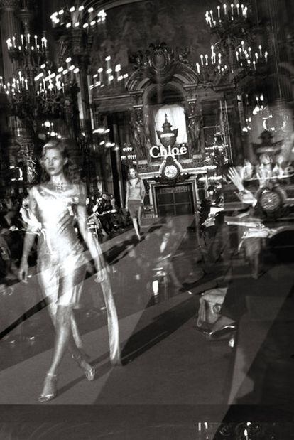 Kate Moss, durante un desfile de Chloë.
