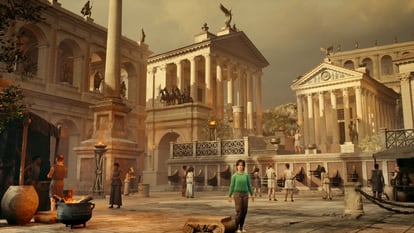 In Meta, confidano che il loro metaverso possa aprire un mondo di possibilità nell'istruzione.  Nella foto, ricreazione della visita all'antica Roma.