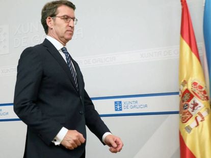 El presidente de la Xunta de Galicia, Alberto Núñez Feijóo, el pasado jueves en San Caetano.