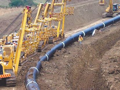Obras de construcci&oacute;n de un gasoducto