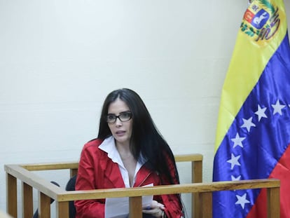 La exsenador colombiana Aida Merlano, en Caracas. 