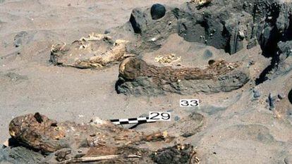 Im&aacute;genes del cementerio descubierto en el desierto de Atacama.