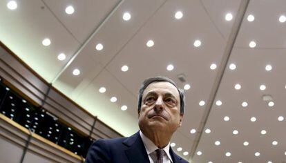 El presidente del BCE, Mario Draghi, durante una comparecencia en el Parlamento Europeo.