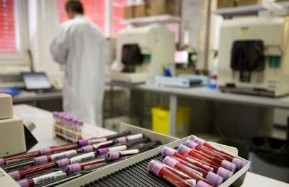 Muestras de sangre del laboratorio antidopaje de Epalinges (Suiza)