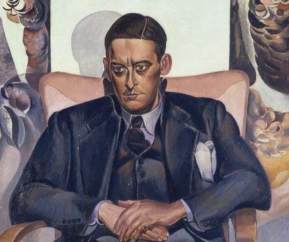 T. S. Eliot, segons el pintor Wyndham Lewis, en una obra a la Durban Art Gallery.