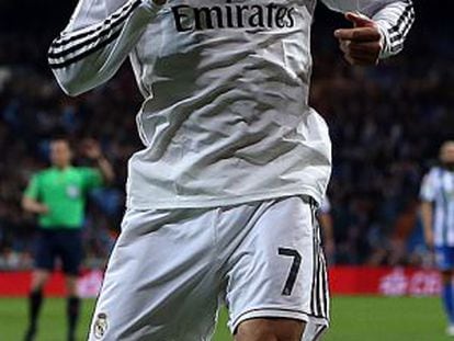 Cristiano Ronaldo durante el partido contra el Deportivo, el sábado en el Bernabéu. 