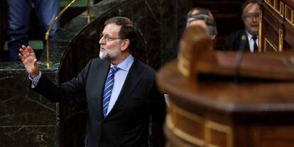 Mariano Rajoy, durante el Pleno de aporbación de los Presupuestos. 