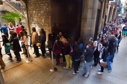 Cues en el Museu Picasso de Barcelona, el que més turistes rep a la ciutat, un 90% del total.