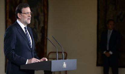 Mariano Rajoy, en su declaraci&oacute;n institucional. 