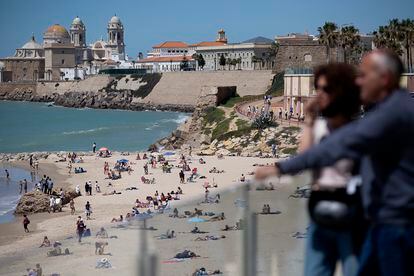 Playa de Santa María, en Cádiz capital este jueves.