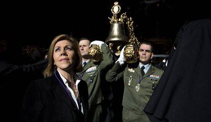 La ministra de Defensa, María Dolores de Cospedal, en la Semana Santa de Málaga.