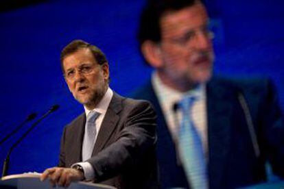 Mariano Rajoy en su intervención en la convención del PP en Málaga.