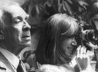 María Kodama y Jorge Luis Borges.