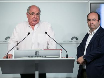 Miquel Iceta y Lluís Rabell, el día que pidieron el pleno.